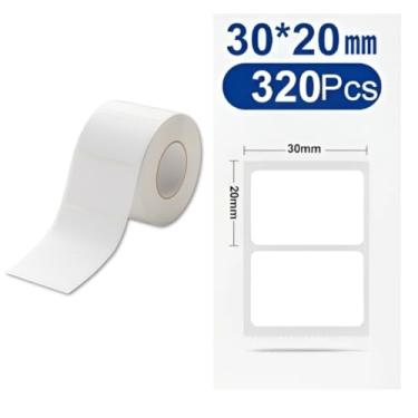 Imagem de Niimbot Etiqueta compatível Adesiva para Impressora B1, Rolo 30x20cm, 1 Unidade. Papel impermeável, organização, escritório, lavanderia, cód de barras, autoadesivo.