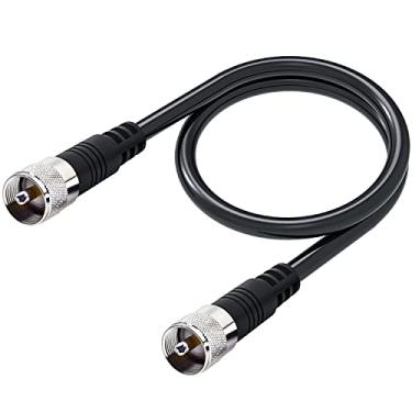 Imagem de Cabo de jumper PL259, cabo jumper RG8x, 2 unidades de cabo coaxial de antena CB de 30 cm RFAdapter de 50 ohm de baixa perda para rádio Ham, analisador de antena, medidor de carga e SWR, 2ft, 1-Pack