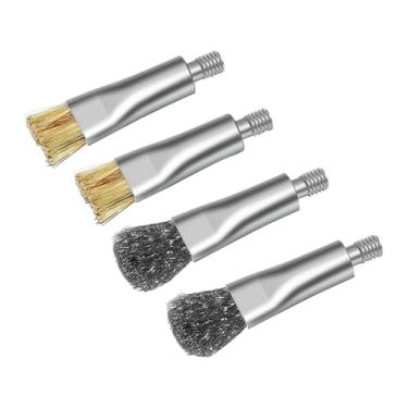 Imagem de KiBcsLic 4 peças de cabeça de substituição de escova antiestática, escova de remoção de cola para placa-mãe, cabeça de cerdas de porco, acessório prático