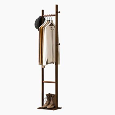 Imagem de Cabideiro multifuncional para quarto, sala de estar, madeira maciça, cabide de chão para ambientes internos, móveis verticais simples