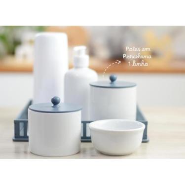 Imagem de Kit Higiene Royal Porcelana Maternidade Bebê Meninos Potes Porcelana Q
