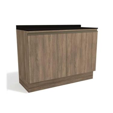 Imagem de Gabinete P- Pia Cozinha Balcão C- Tampo Maxxi G745 C- 2 Portas 120cm Nogal-preto - Kappesberg