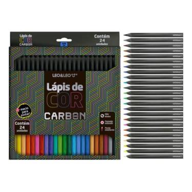 Imagem de Lápis de Cor Leonora Carbon Soft 24 Cores Macio e Atóxico