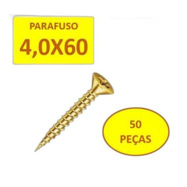 Imagem de Parafuso Chipboard 4,5X60 Cabeça Chata Para Madeira 50 Un