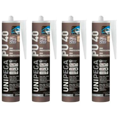 Imagem de Kit 4 Silicone Pu40 Adesivo Selante Poliuretano Cinza 400g