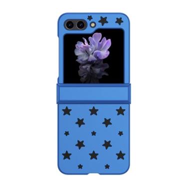 Imagem de Capa de dissipação de calor com estrela oca para Samsung Galaxy Z Flip 5 4 3 ZFlip5 Z Flip4 Flip3 Hard PC 3 em 1 capa, azul escuro, para ZFlip4