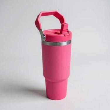 Imagem de Garrafa Térmica 900ML Com Bico Com Alça Flip Tumbl Aço Inoxidável Acad