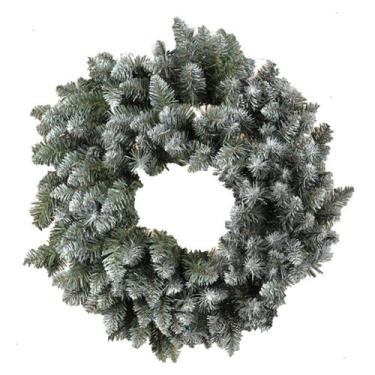 Imagem de Guirlanda de natal nevada 60cm 200 hastes verde enfeite para porta - C