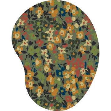 Imagem de Mouse Pad Ergonômico Gota Rosas Pêssego Fundo Terracota