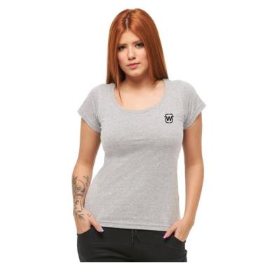 Imagem de CAMISETA BABYLOOK FEMININA GOLA ABERTA WOOKS wC7, Cinzaclaro, P