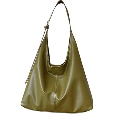 Imagem de Bolsa Hobo feminina - Bolsa de couro vegano, bolsa de ombro e bolsa feminina grande bolsa de ombro macia, Verde