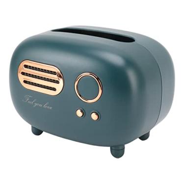 Imagem de Cryfokt Caixa de Capa de Tecido Em Formato de Rádio retrô Linda Caixa de Tecido para Quarto, Cozinha, Banheiro, Prático Modelo de Rádio Vintage para Sala de Estar, Sala de Estudo, 1 X (Verde)