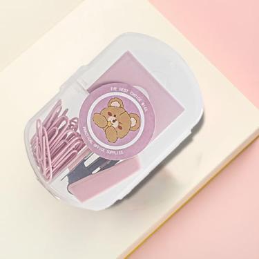 Imagem de Pacote econômico de grampeador, inclui minigrampo, grampos e clipes, grampeadores duráveis materiais de escritório (rosa)
