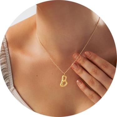 Imagem de Pingente de colar com inicial A-Z em 3D, joia de aço inoxidável personalizada, corrente ajustável, adequado para design moderno de letras femininas, F, Aço inoxidável, Sem Pedra Preciosa