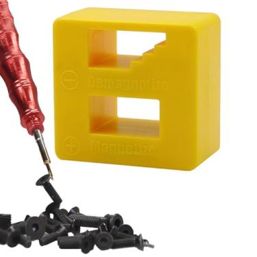 Imagem de 1 pacote com desmagnetizador para pontas de chave de fenda, parafusos, brocas - faz ferramentas magnéticas - amarelo
