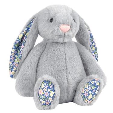 Imagem de Boneca de pelúcia Bunny Stuffed Doll, orelha floral, cinza, 31 cm para