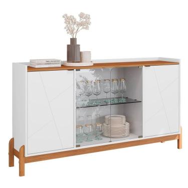 Imagem de Buffet Aparador Bari 4 Portas Branco-cedro - Casa D Branco-cedro