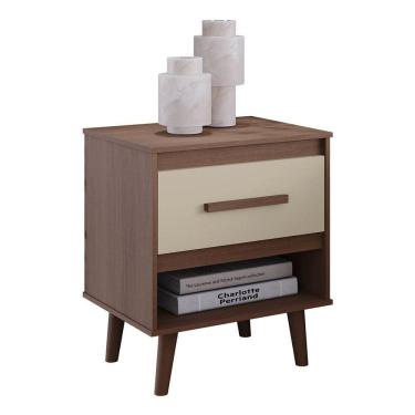 Imagem de Mesa De Cabeceira Com 1 Gaveta E Nicho Lima Savana - Off White