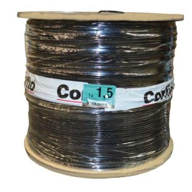 Imagem de Fio Cabo Flexível 1,5mm Preto - Bobina 1400 Metros - Uso Elétrico