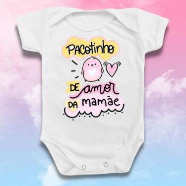 Imagem de Body Bebê Pacotinho Amor Mamãe Menina Rosa Gestante Presente - Borizin