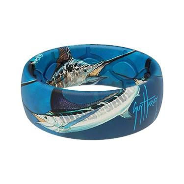 Imagem de Groove Life Guy Harvey Anel de silicone – Anéis de casamento de borracha respirável para homens e mulheres, cobertura vitalícia, design exclusivo, anel de ajuste confortável, 11, Silicone, Sem pedra preciosa