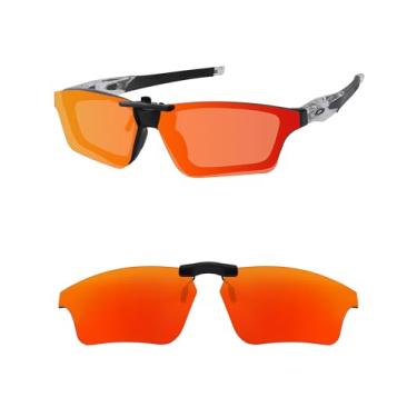 Imagem de HILEEN Óculos de sol polarizados com clipe para Oakley Crosslink Sweep OX8031 55 mm para homens e mulheres, proteção UV, vermelho