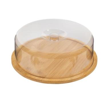 Imagem de Suporte de bolo de tampa de bambu bolo torta pudim com queijo 28cm