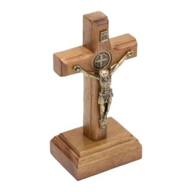 Imagem de Kuntesetty Cruz de Madeira em Pé, Figura Católica, Escultura, Presente, Estátua Do Crucifixo de Cristo Jesus, Pequeno Crucifixo para Estante/armário.