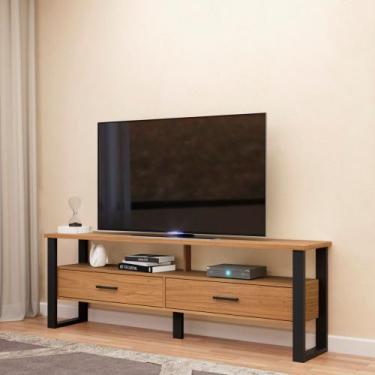 Imagem de Rack para TV até 65" Estilo Industrial 1,80m com 2 gavetas 100% MDF F4