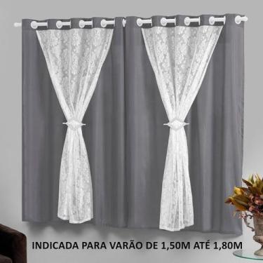 Imagem de Cortina pequena em oferta 2,20mx1,30m para varão Marrocos - EMPÓRIO DO