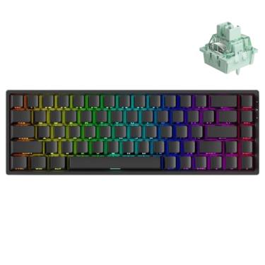 Imagem de MONSGEEK Teclado para jogos FUN68 Rapid Trigger 8K SP HE com fio de alumínio 65% preto, interruptor magnético brilhante