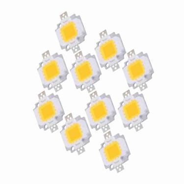 Imagem de 10 Peças 10w Led Chip Cob Branco Quente/frio Smd Lâmpada Dc 9-10v Substituição de Holofote para Kit (Branco Quente)