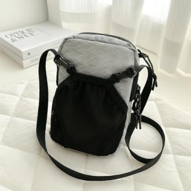 Imagem de Bolsa tiracolo leve – Bolsa de transporte simples casual pequena para celular e garrafa para passeios, Cinza, Medium