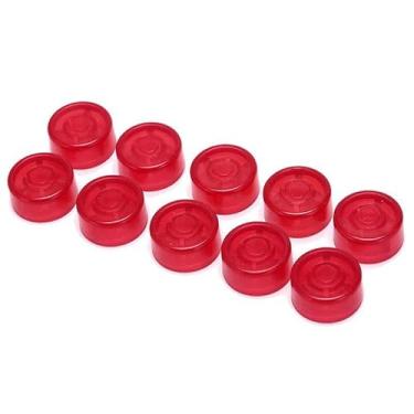 Imagem de 10 peças/pacote com pedal de efeito de guitarra elétrica, amplificadores, tampa de unha, cor doce, interruptor de pé, acessórios de botão de 2,5 cm (vermelho)