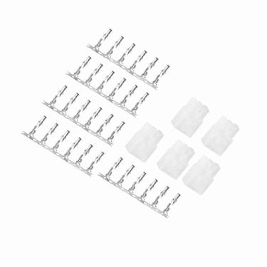 Imagem de 6 Pinos de Onda Curta Tomada Cabo Conector Plug 5 Pçs FT-897D FT-857D IC-725A Rádio Branco Prata