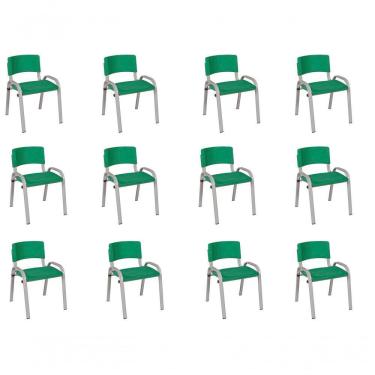 Imagem de Kit 12 Cadeiras Infantil Iso, , Base Cinza Verde Escuro