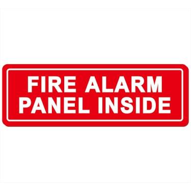 Imagem de Placa interna do painel de alarme de incêndio – feita de material acrílico durável premium, autoadesivo super forte, instalação rápida, perfeita para sua empresa e casa (22 x 7 cm, vermelho)