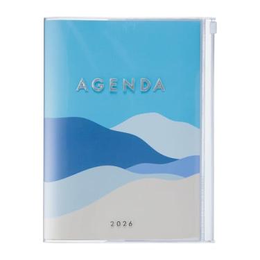 Imagem de MARK'STYLE Agenda vertical semanal A5 de 16 meses (setembro de 2025 a dezembro de 2026) com capa de PVC transparente macia, recarregável, com bolso, para organização e planejamento diário (azul