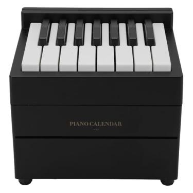 Imagem de Luocute Calendário de Piano 2025, Calendário de Mesa de Mini Piano Reproduzível Com 27 Partituras Musicais e Teclas Responsivas, para Fãs de Música, Amigos da Família (BLACK)