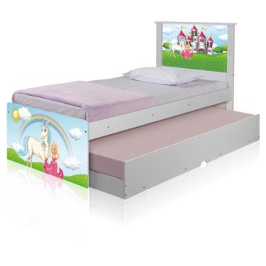 Imagem de Bicama Juvenil Adesivada Princesa Encantada Com Colchões