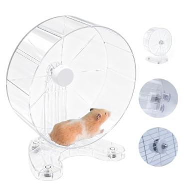 Imagem de Roda de hamster, rodas de exercício super silenciosas de 22 cm, rodas de corrida silenciosas com rolamentos duplos, 3 métodos de instalação, serve para qualquer gaiola de hamster, brinquedo para