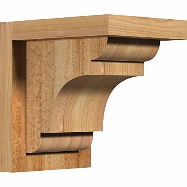 Imagem de Ekena Millwork Corbéis de madeira rústicos Corbel liso Yorktown Corbel, 14,7 cm L x 30,4 cm P x 61,4 cm A, abeto Douglas