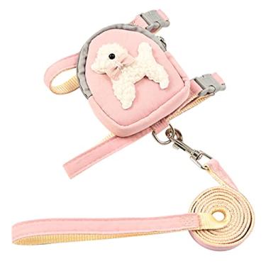 Imagem de QERPON Arreio e coleira para cães mochila arnês para cães com trela arnês para cães mochila arnês para gatos