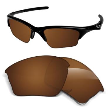 Imagem de Lentes de substituição de 1,5 mm compatíveis com óculos de sol Oakley Half Jacket XLJ 63 mm, resistente a arranhões e impactos - marrom âmbar polarizado