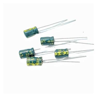 Imagem de 30 pçs/lote BC10 Baixa ESR/Impedância Alta Frequência 35v 33UF Capacitor Eletrolítico de Alumínio Tamanho 5 * 7 mm 33UF35V 20%