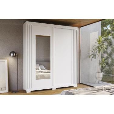 Imagem de Guarda Roupa Solteiro 2 Portas (1 C/ Espelho) E 3 Gavetas Athena Branco - Acp
