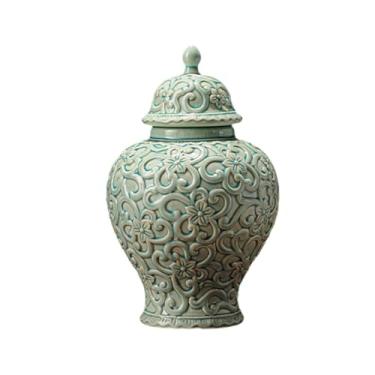 Imagem de FLCPJGV Vaso de porcelana para decoração de mesa, enfeite ou centro de mesa, ideal para festas e inaugurações de casa, Cyan Blue S