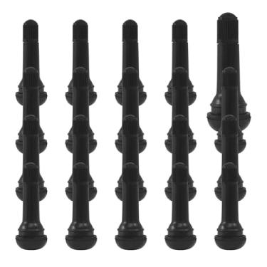 Imagem de Waziaqoc 20 peças TR414 hastes de válvula de pneu, hastes de válvula de encaixe sem câmara, substituição de comprimento padrão de borracha preta, compatível com furos de aro de 0,453 polegadas para