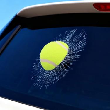 Imagem de Adesivo engraçado 3D de vidro quebrado janela de carro tênis bola de golfe acertos decalque de vidro autoadesivo adesivos de carro acessórios de pegadinha (01 tênis verde)
