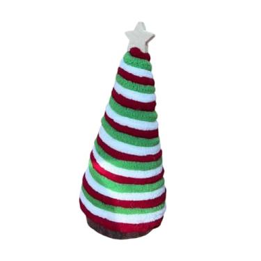 Imagem de shamjina Miniatura de Árvore de Natal, Estátua de Árvore de Natal Feita à Mão, Linda Decoração de Natal, Estatueta para Quarto de Hotel, Festas, Altura 21cm, Verde